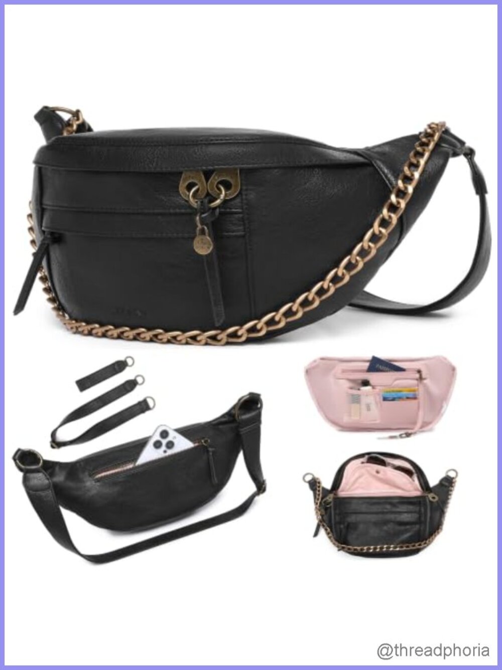 Large Vegan Suede Crossbody Bag RFID Blocking Anti Theft Travel